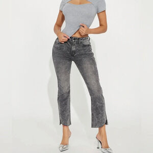 New Grey Stretch Cropped Jeans Sz 5